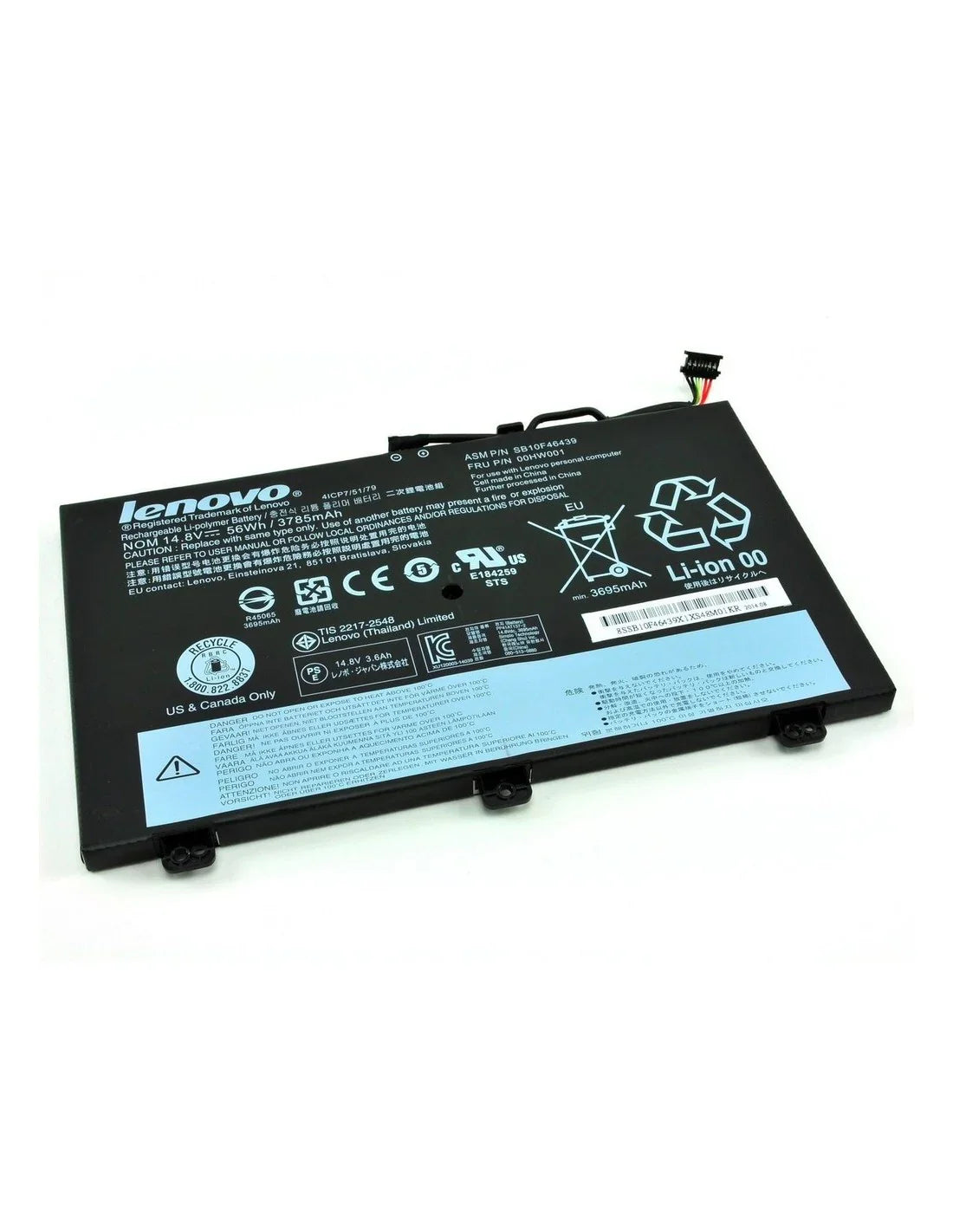 Compatible Lenovo ThinkPad S3 Yoga 14 ThinkPad S5 FRU P/N 00HW001 ASM P/N SB10F46438 4ICP7/52/76 Laptop battery