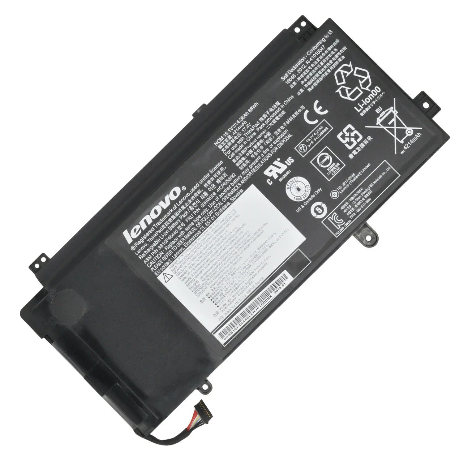 New 15.2V 67Wh Compatible 00HW008 Battery for Lenovo Thinkpad ASM P/N SB10F46446