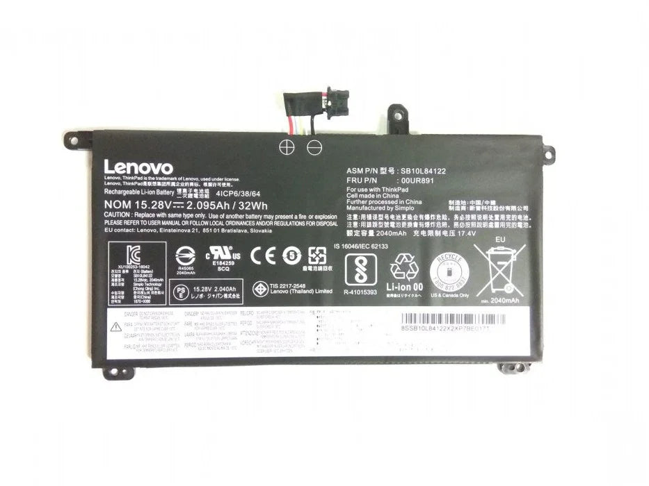 32Wh Compatible 00UR890 Lenovo ThinkPad T570, T580, P51S, P52S SB10L84121 SB10L84122 00UR891 00UR892 SB10L84123 Laptop Battery