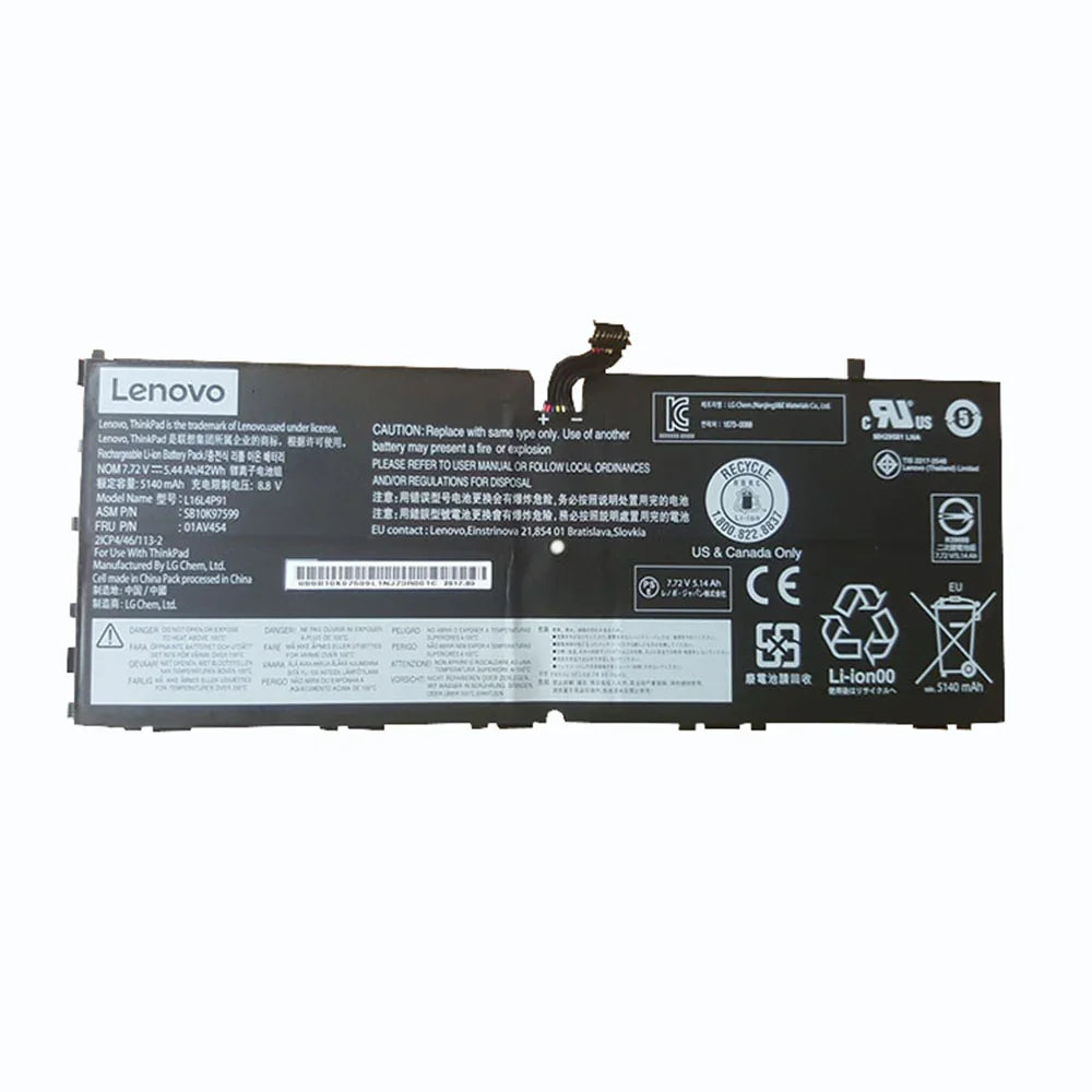 7.68V 42Wh Compatible 01AV454 Lenovo ThinkPad X1 Tablet 2018, ThinkPad X1 Tablet 3RD GEN-20KJ001LEU, L16L4P91, 01AV453 Laptop Battery
