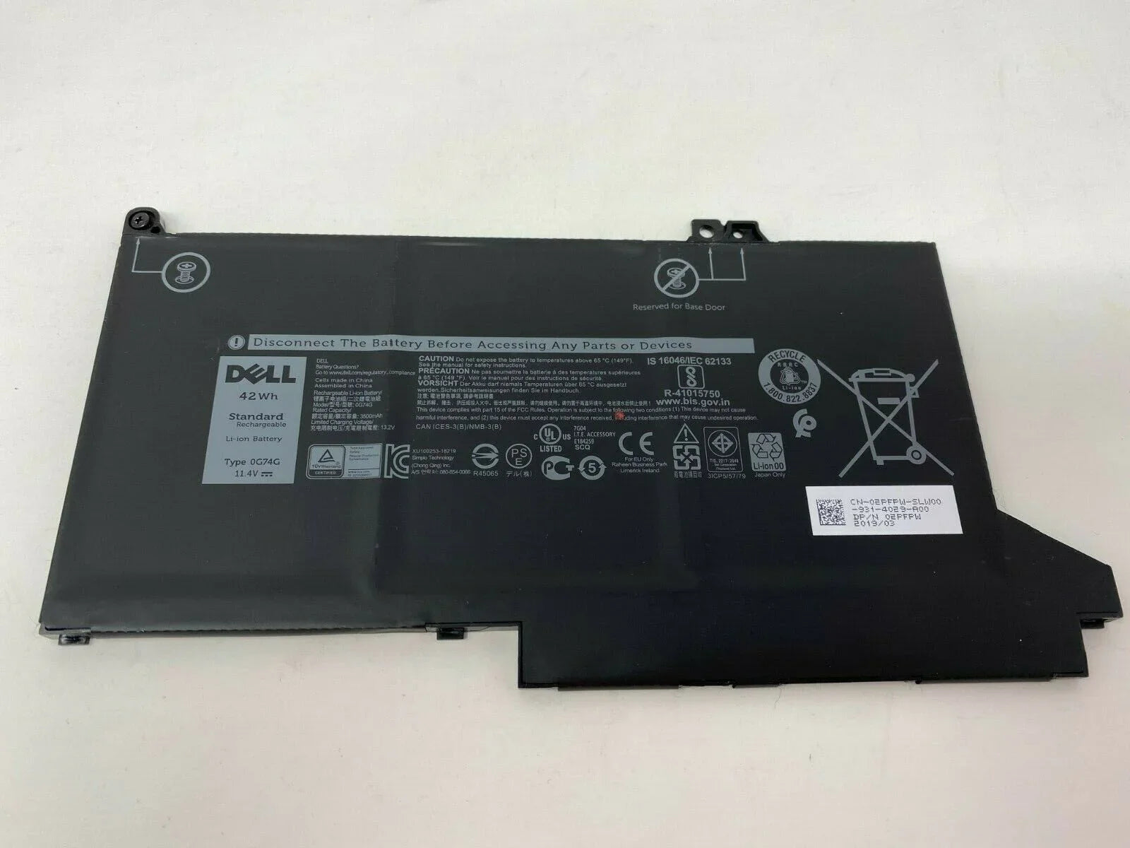 Compatible 0G74G Dell OEM Latitude 5300/7300/7400, Latitude 3-Cell 42Wh Laptop Battery