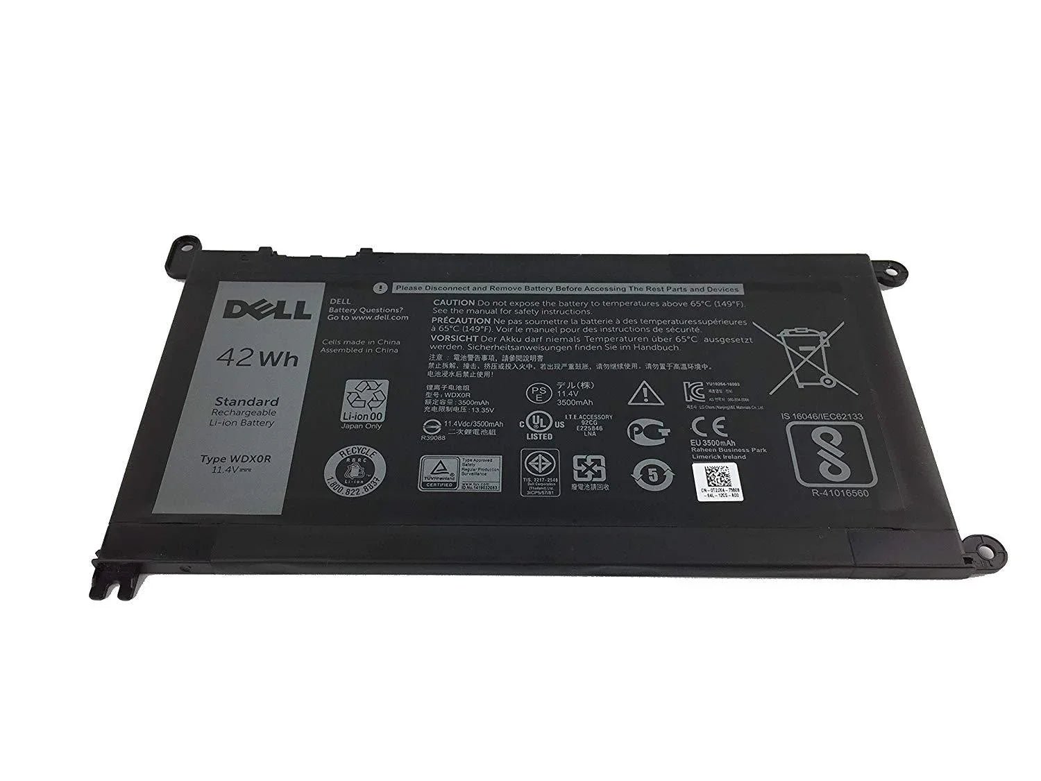 Compatible Dell Inspiron 15 (5567) OEM P75G001, Dell Inspiron 15 (5568) / 13 (5368/5378) 42Wh 3-cell Laptop Battery - (WDX0R,0WDX0R)