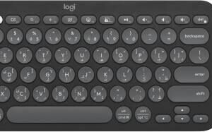 Logitech Pebble 2 Combo Keyboard, SmartWheel Technology, 17 Programmable Keys, Rechargeable Battery, Cross-Platform Compatibility, Multi-Device Support, Tonal Graphite