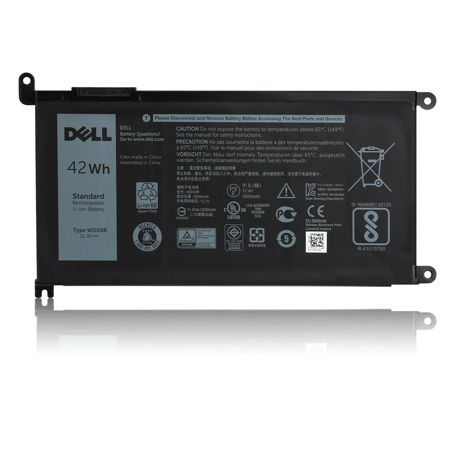 42Wh WDXOR Compatible Dell Inspiron 15 (5565/5567/5568/5578/7560/7570/7579/7569) (13-5368/5378/7368/7378) (17-5765/5767/5770) Series Laptop Battery Skip to product information