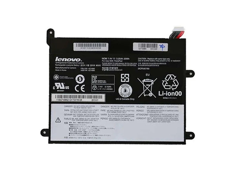 7.4V 25wh Compatible Lenovo Tablet1 42T4985 42t4963 42t4964 42T4965 Laptop Battery