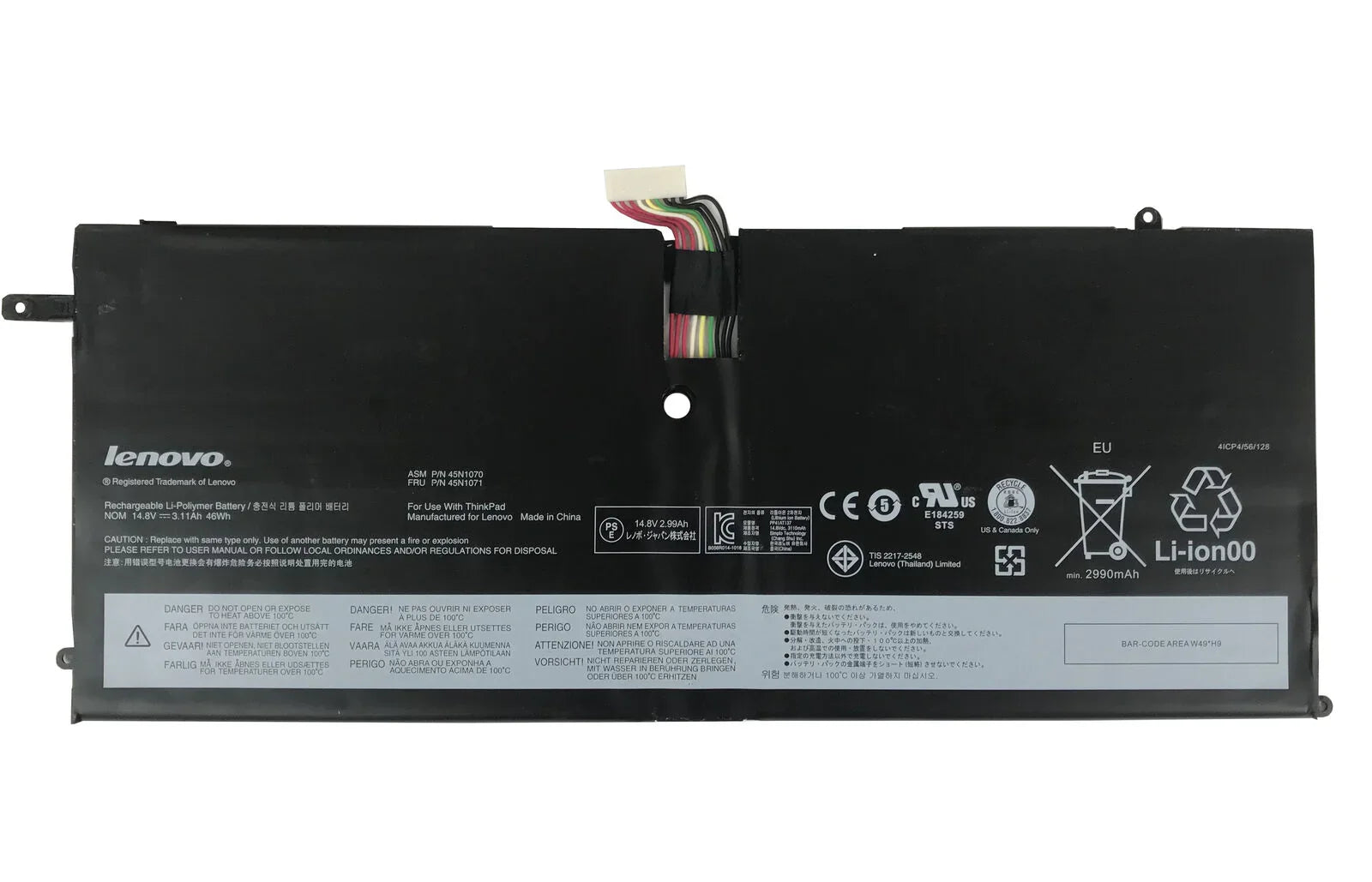 46wh Compatible ASM 45N1070 45N1071 Lenovo ThinkPad X1 For Carbon X1C Series 3444 3448 3460 Tablet Laptop Battery