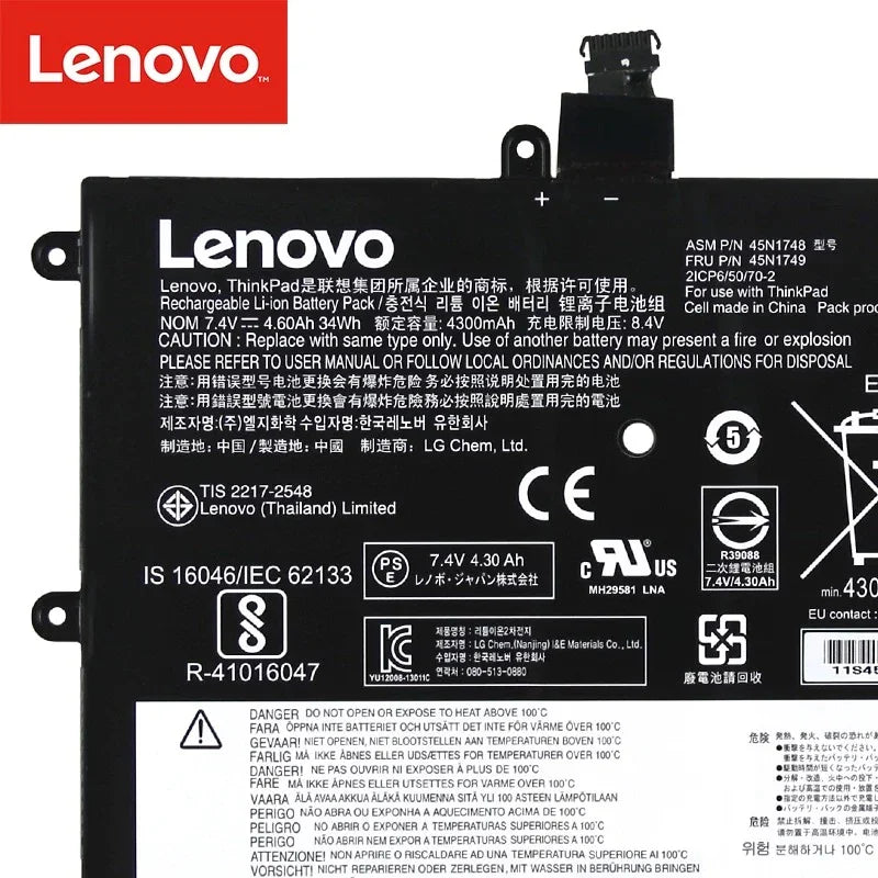 34Wh Compatible 45N1750 45N1751 Lenovo ThinkPad Yoga 11e 45N1748 45N1749 Tablet Laptop Battery - Image 2