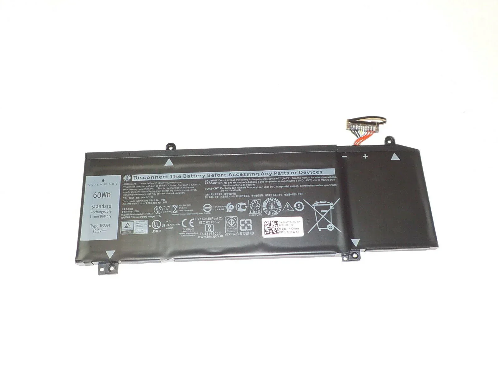 NEW 60Wh Compatible OEM Dell Alienware M15/M17 4-cells Laptop Battery - 1F22N
