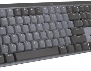Logitech MX Mechanical Wireles Keyboard, for Windows/macOS with Backlit Keys, Easy-Switch, USB-C Rechargeable, Caps Lock and Battery Status, English Tactile Quiet, Graphite