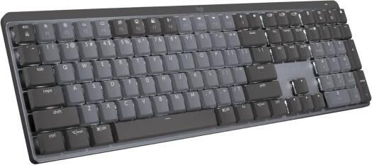 Logitech MX Mechanical Wireles Keyboard, for Windows/macOS with Backlit Keys, Easy-Switch, USB-C Rechargeable, Caps Lock and Battery Status, English Tactile Quiet, Graphite