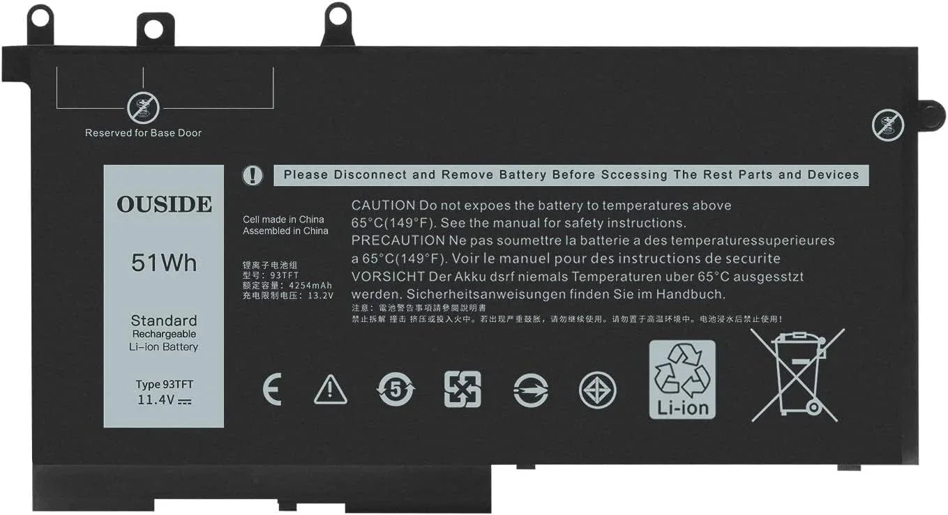 93FTF DELL Laptop Battery Compatible with 5280 5480 5580 5590 5490 5288 5290 5488 E5280 E5480 E5580 E5490 E5590 E5290 15 3522 0 353 36