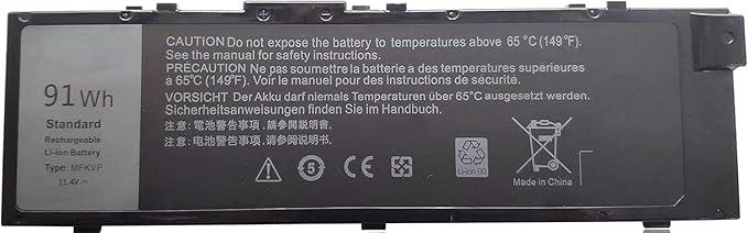 91Wh MFKVP DELL LAPTOP BATTERY COMFORTIABLE FOR 15 7510 7520 M7510 17 7710 7720 M7710 Series T05W1 GR5D3 0FNY7 1G9VM M28DH 451-BBSF 451-BBSE
