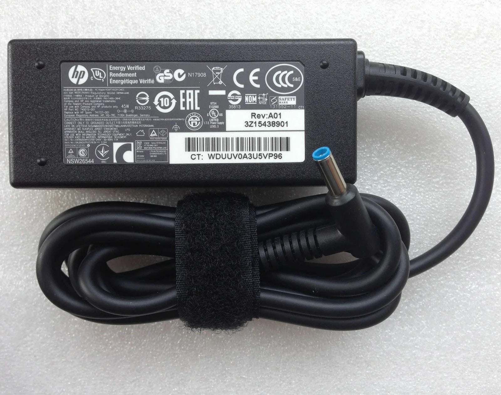 45W Compatible HP 240 G5(Y1S26PA), HSTNN-CA40 HSTNN-DA40 HSTNN-LA40 Laptop AC Adapter Charger