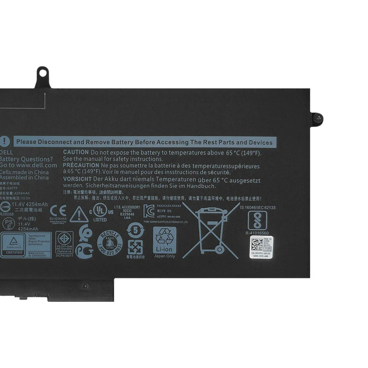 Compatible 93FTF Dell Precision 15 3520 3530 Latitude E5480 E5580 E5490 E5590 Latitude 5280 5480 D4CMT GJKNX 083XPC Laptop Battery - Image 3