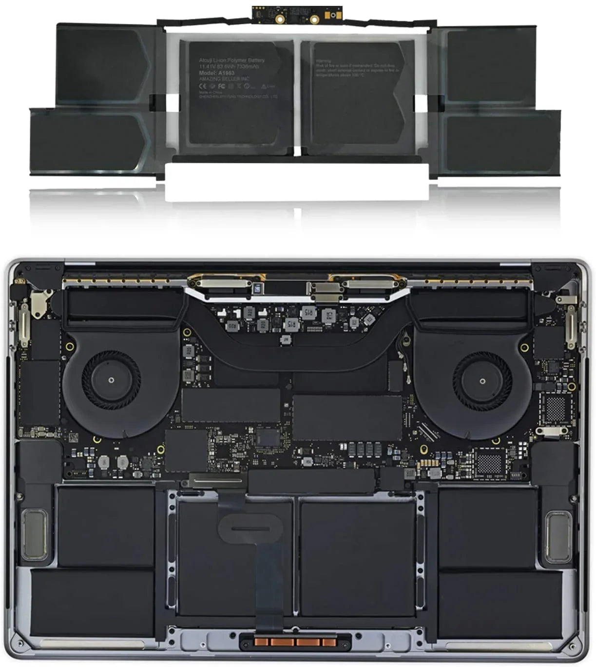 83.6Wh A1953 Mid 2018 2019 Apple MacBook Pro 15" A1990 EMC 3215 EMC 3359 BTO/CTO MR932LL/A MR942LL/A Laptop Battery - Image 2