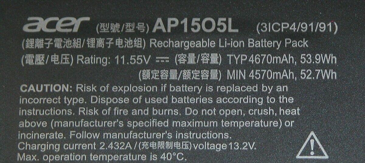 Compatible AP15O5L Acer ChromeBook R13 Series, Predator Triton 700 PT715-51-73ZP, Aspire S13 S5-371-52JR Laptop Battery - Image 4