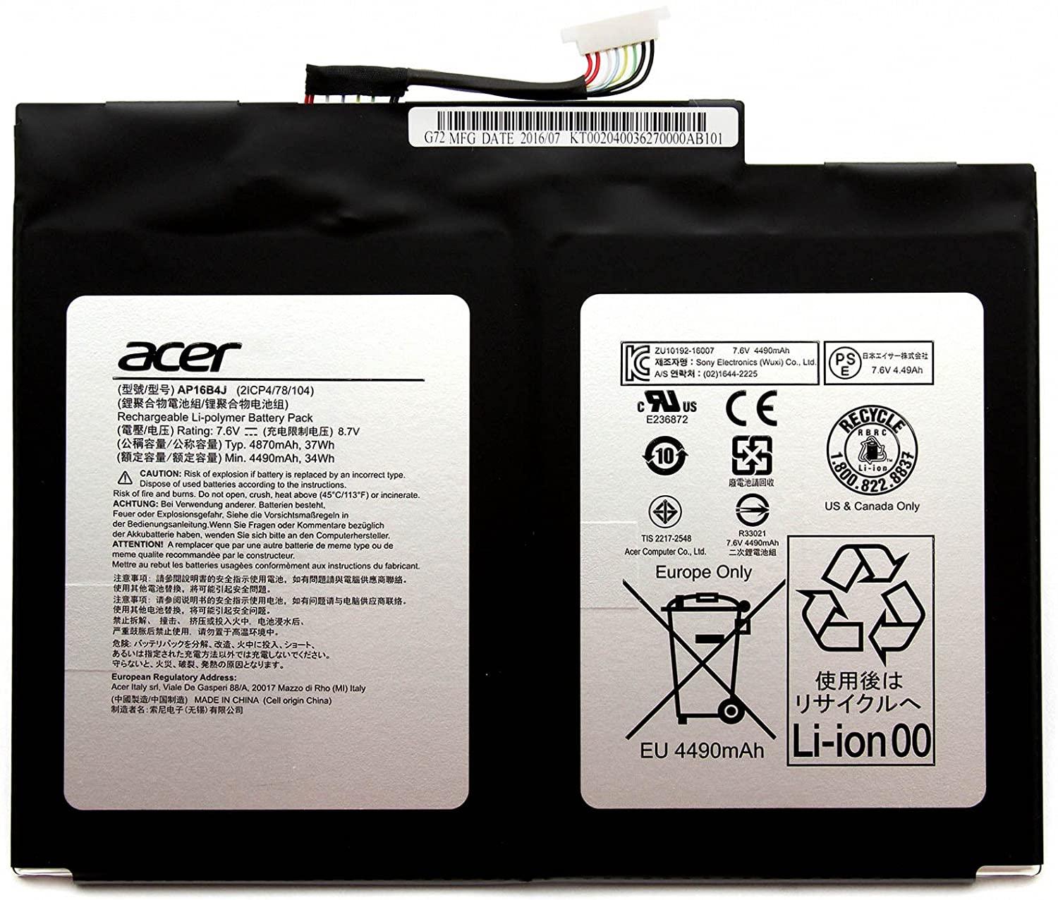 AP16B4J Acer Aspire Switch Alpha 12 SA5-27 Laptop battery