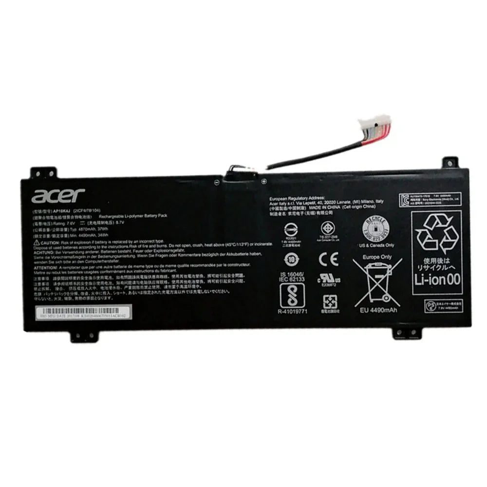 AP16K4J Compatible Acer Chromebook Spin 11 R751TN-C1T6, Aspire 3 A315-42-R4C0 Laptop Battery
