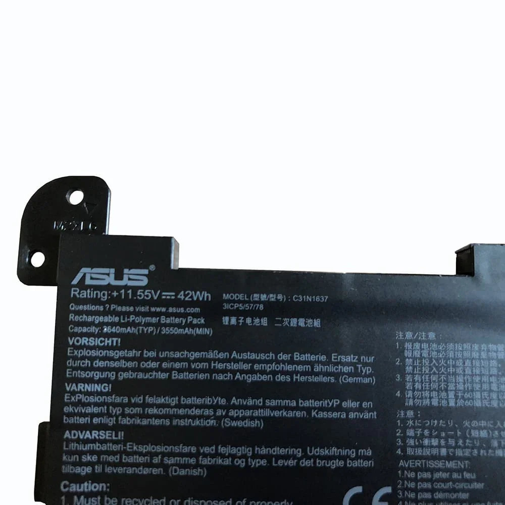 Compatible Asus VivoBook S15 S510UQ, 0B200-02590200, B31N1637 (11.49V 3653mAh 42Wh) Laptop battery - Image 2