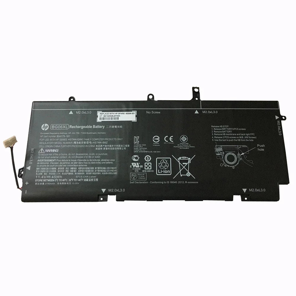 Compatible 11.4V 45Wh BG06XL HP EliteBook Folio 1040 G3, EliteBook 1040 G3-2EC28PA Laptop Battery - Image 4