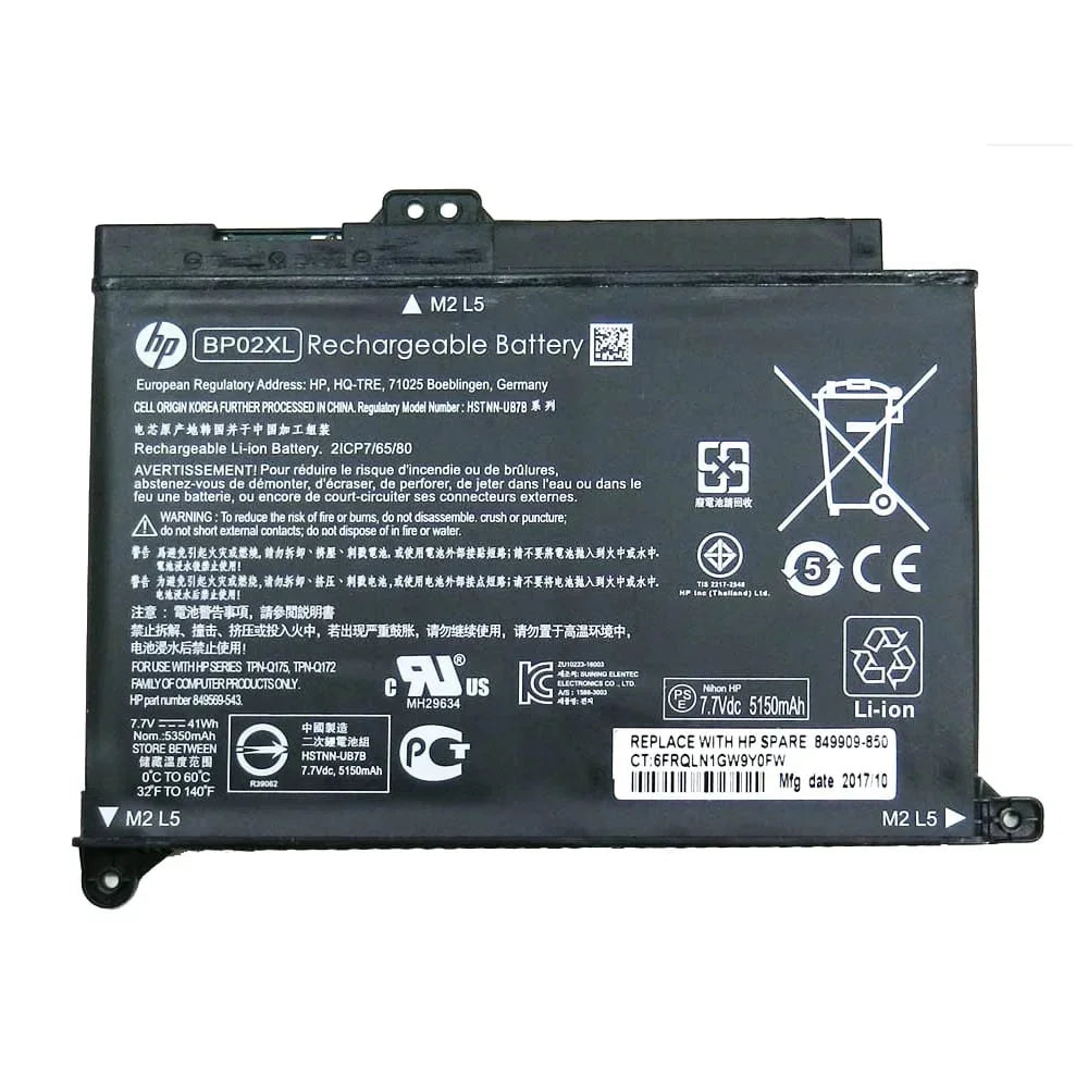 Compatible BP02XL HP Pavilion 15-AU003NE Pavilion 15-AU067NR Pavilion 15-AU116NA Pavilion 15-AU608TX Laptop battery