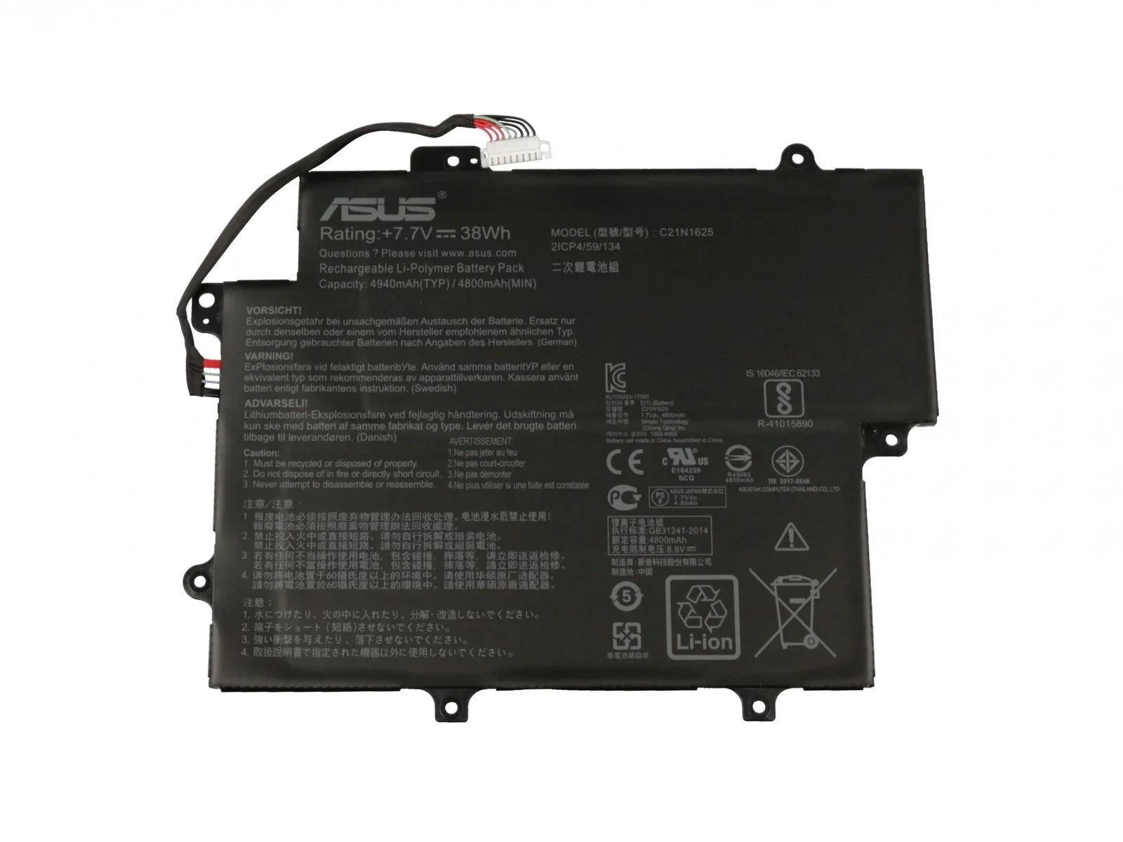 C21N1625 Compatible Asus VivoBook Flip 12 TP203NA-BP034TS, VivoBook Flip 12 TP203NA-BP051T Laptop Battery