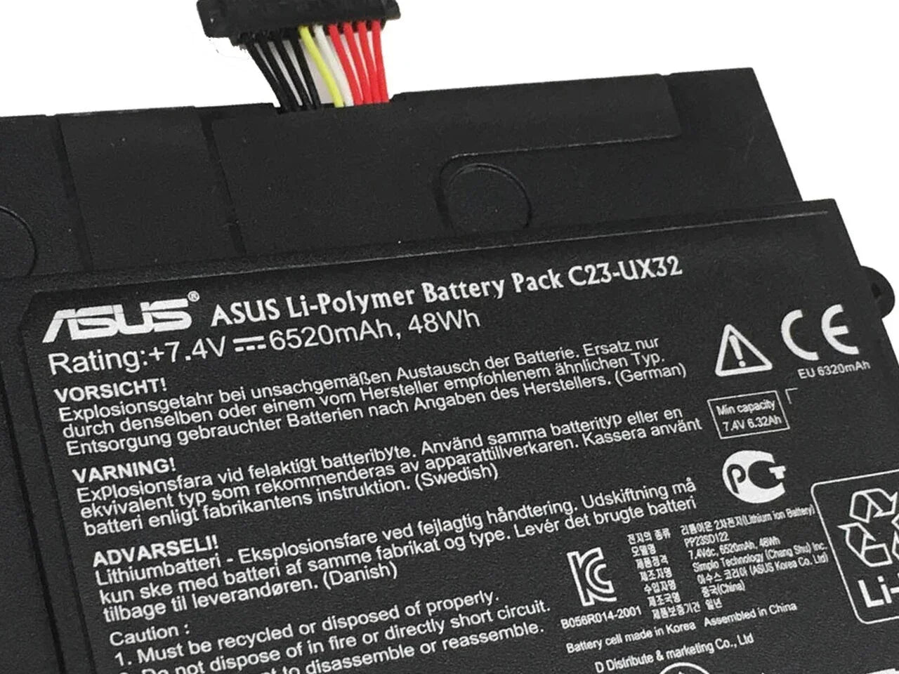 Compatible 7.4v 48Wh 6520mah C23-UX32 Asus VivoBook U38N U38K U38DT U38N-C4004H Zenbook UX32 UX3A UX32VD UX32LA Laptop Battery - Image 2