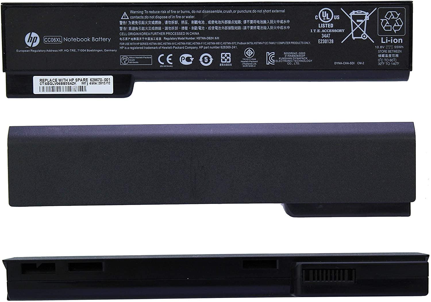 Compatible CC06XL HP EliteBook 8460P 8460W 8470P 8470W 8560P 8570P, ProBook 6360b 6460b 6465b 6470b 6475b 6560b 6565b 6570b Laptop Battery
