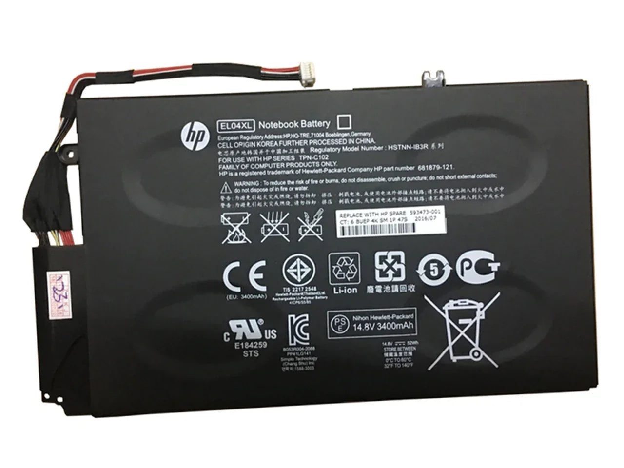 Compatible EL04, EL04XL, HP Envy 4-1055TU, Envy 4-1216TU, TPN-C102, HSTNN-IB3R Laptop Battery