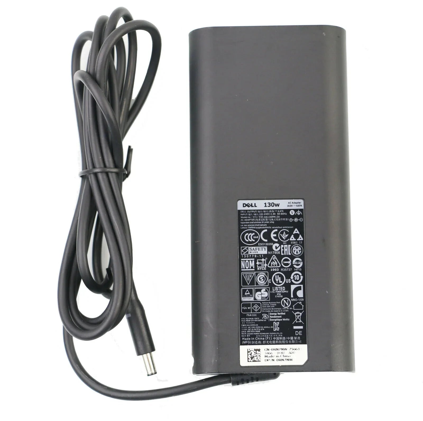 Compatible 19.5V 6.67A 130W Laptop AC Power Adapter for Dell Precision M3800 Mobile Workstation XPS 15 9530, 9550 With Power Cable