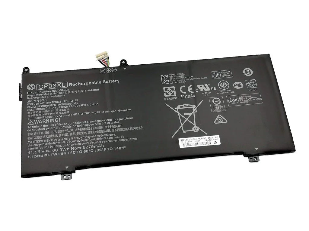 11.55V 60.9Wh Compatible CP03XL Hp Spectre X360 13-AE005NC HSTNN-LB8E 929066-421 Laptop Battery
