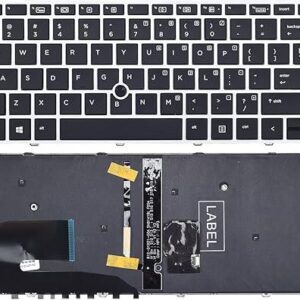 HP Elitebook 840 G3 848 G3, Elitebook 745 G3 745 G4 Series Laptop with Backlit Silver Frame US Keyboard