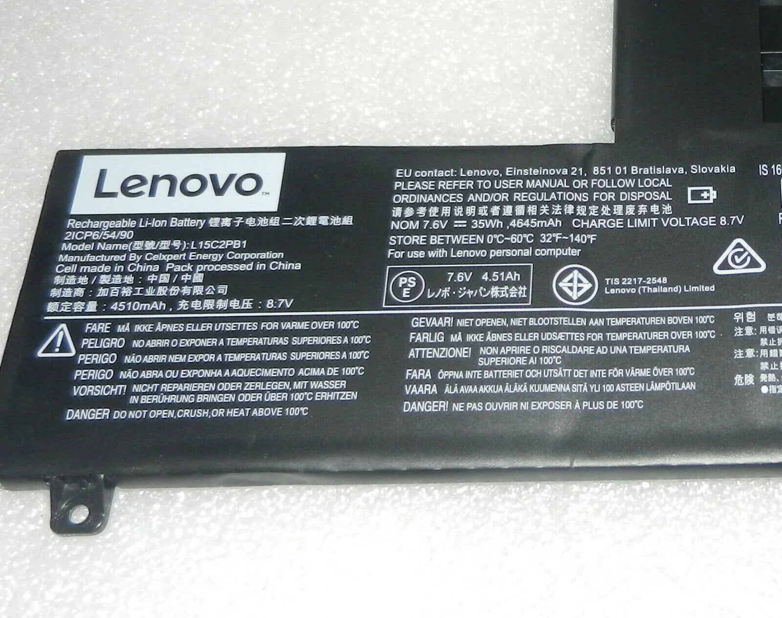 7.6V 45Wh Compatible L15C2PB1 5B10K84491 Laptop Battery compatible with Lenovo Yoga 510 510-14IKB 510-15IKB 510-15ISK 510-14ISK - Image 2