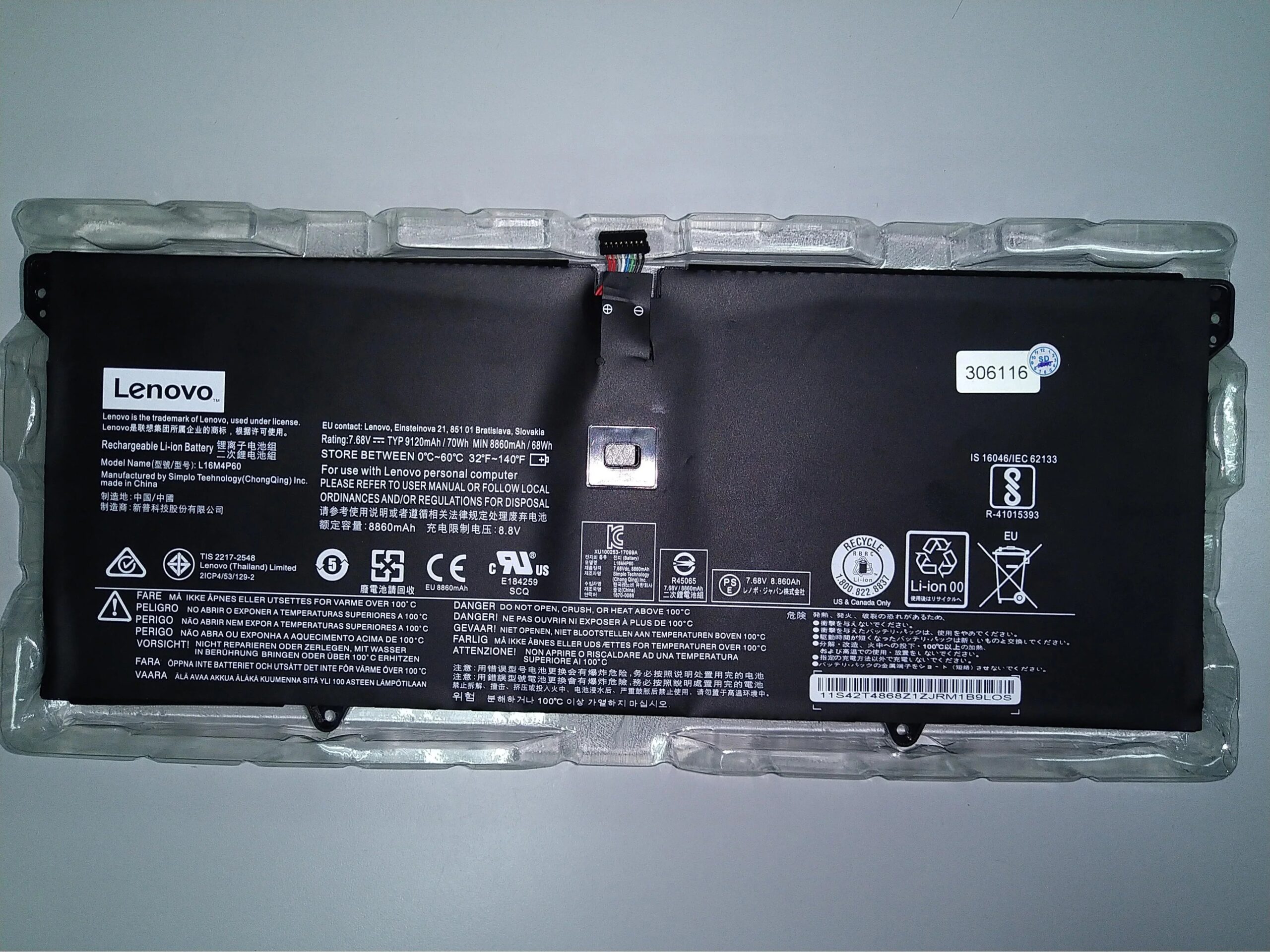 Compatible L16M4P60 Lenovo Yoga 6 PRO, Yoga 920-13IKB 80Y7005EBM 80Y70063US 5B10N01565 L16C4P61 Laptop Battery