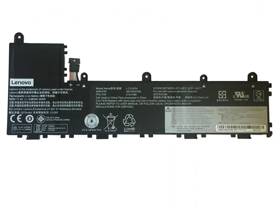 L17L3P54 Compatible Lenovo 01AV487 SB10K97631 L17L3P54 L17L3P56 01AV486 SB10K97630 Laptop Battery
