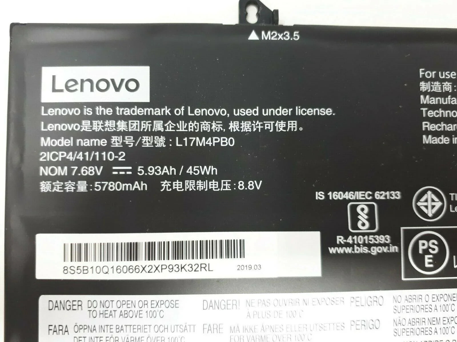 Compatible L17M4PB0 Lenovo IdeaPad 530S-14ARR, Flex 6-14ARR 14IKB Series L17C4PB0, L17M4PB0 Laptop Battery - Image 3