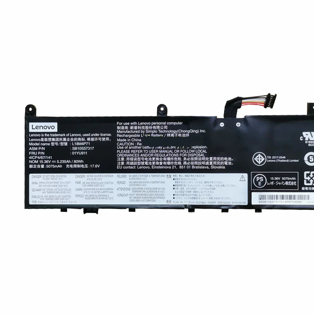 Compatible Lenovo ThinkPad P1 2019 20QTA00PCD, ThinkPad P1 2019, L18M4P71, 01YU911 Laptop Battery - Image 2