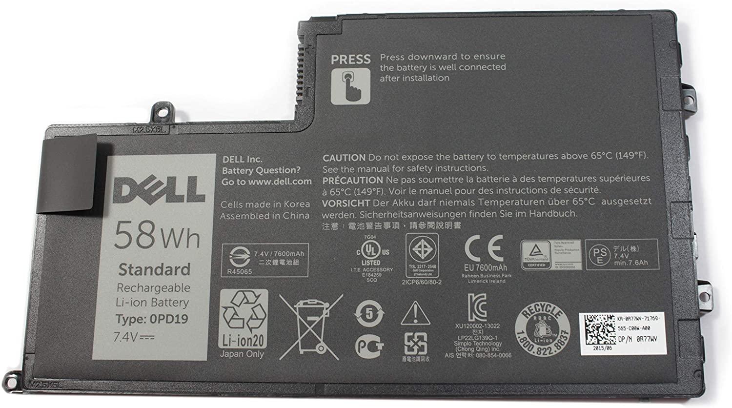 0PD19 Compatible TRHFF Dell Latitude 15 3550-9761, Latitude 3550 Series 0R77WV R77WV OPD19 Laptop Battery