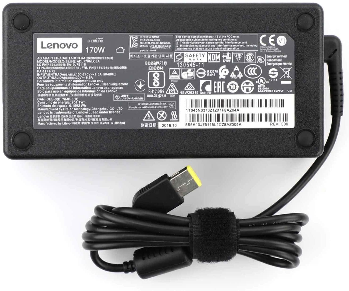 Compatible 20V 8.5A square tip 170W ADL170NDC3A 5A10J46694 ADP-170CB B Laptop AC Adapter for Lenovo ThinkPad T440p W541 W540 PA-1171-71 Tablet