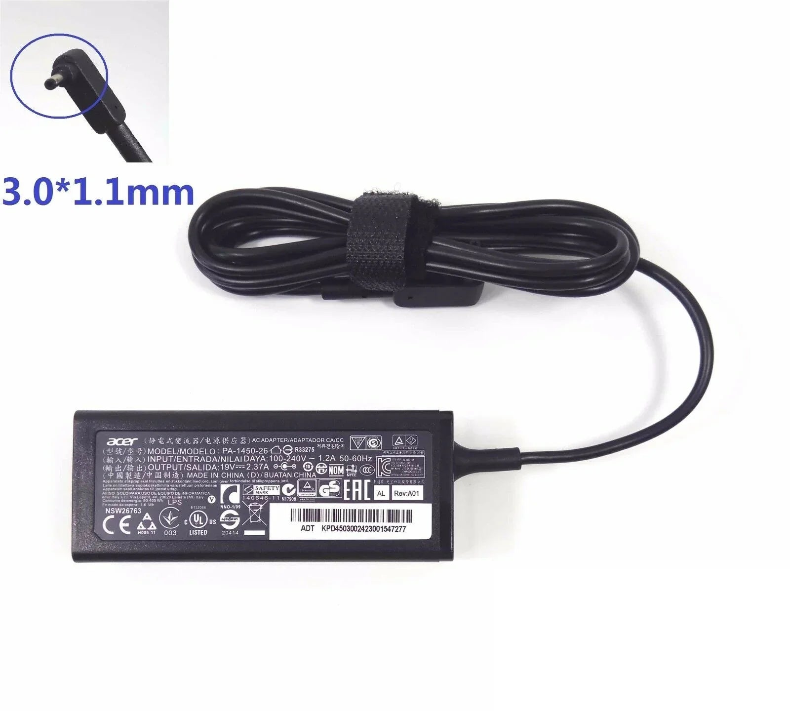 Compatible 45W Acer Swift 1 SF114-32-C73U, TravelMate X514-51T-72TS Laptop AC Adapter - Image 2