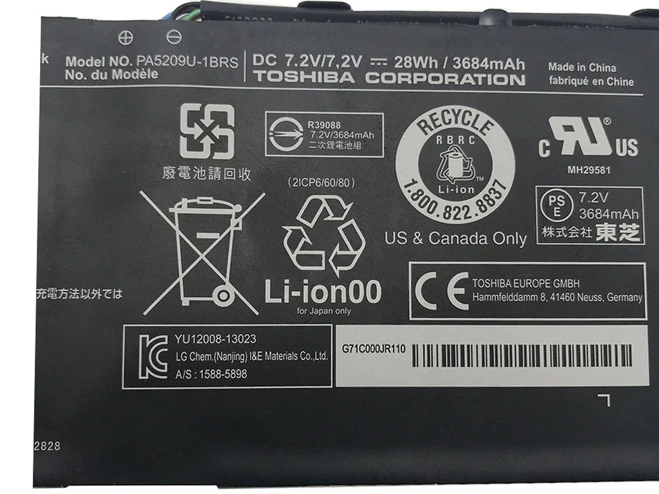 28Wh Compatible PA5209U-1BRS Toshiba Satellite L10W-CBT2N01, Satellite L10W-CBT2N02 Laptop Battery - Image 2