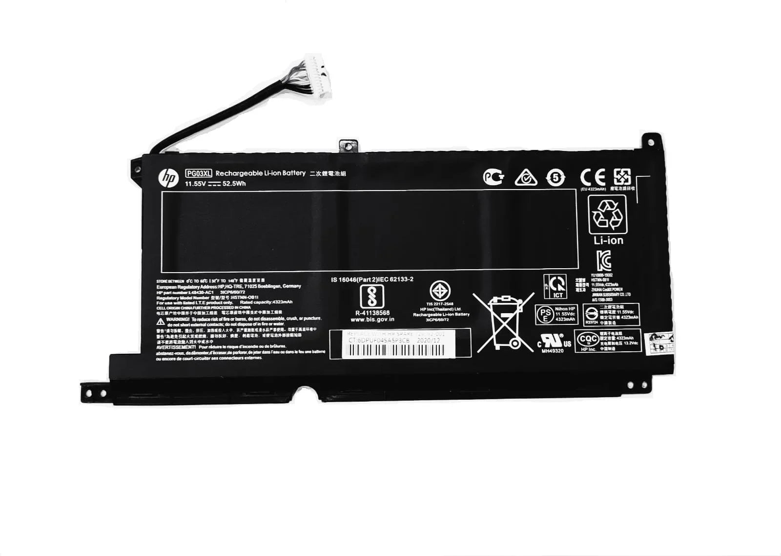 Compatible PG03XL HP Pavilion 15-DK, 15-EC Series HSTNN-DB9G HSTNN-OB1I L48430-AC1 Laptop Battery