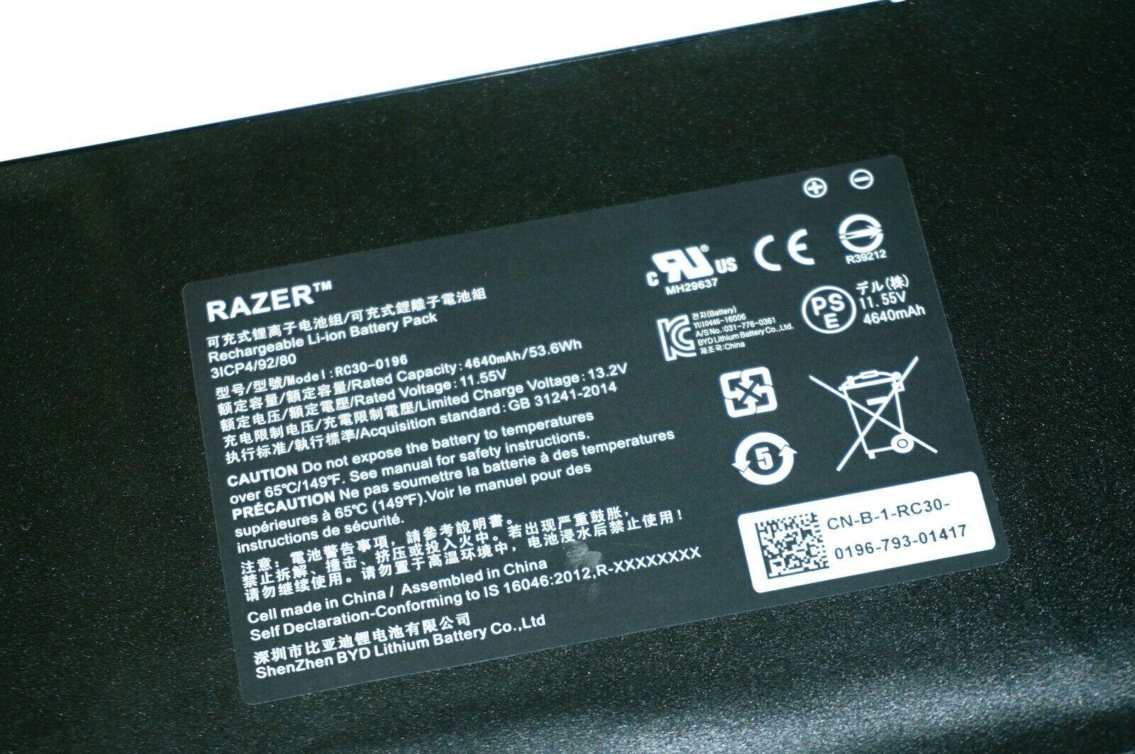 RC30-0196 Compatible 11.4V 45Wh Razer Blade Stealth 2016 v2 i7-7500U Laptop Battery - Image 2