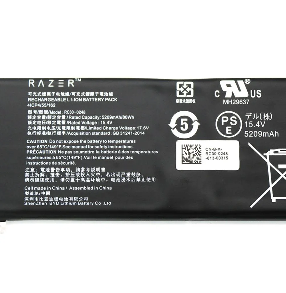 Compatible RC30-0248 Razer Blade 15 2018 Advanced RZ09-02385 RZ09-02386 RZ09-02886 Series 4ICP4/55/162 Laptop Battery - Image 2
