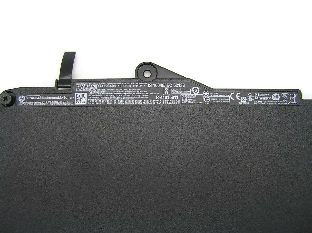 SN03XL HSTNN-UB5T HP EliteBook 725 G3 EliteBook 725 G4 EliteBook 820 G4 Tablet 11.4V 44Wh Laptop Battery