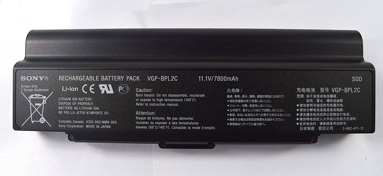11.1V 7800mAh Compatible VGP-BPL2C VGP-BPL2 Sony VAIO VGN-N150G/W Series, C90HS C90NS C90S C11C VC22CH C12C 7200HZ BPS2C BPS2A BPS2B Laptop Battery