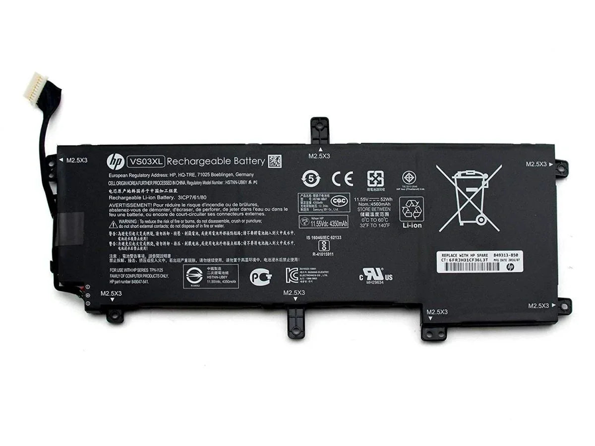 Compatible HP Envy 15- AS109TU 15-AS014WM 15-AS Series Notebook 11.55V 52Wh 4350mAh 6-Cells VS03XL Laptop Battery