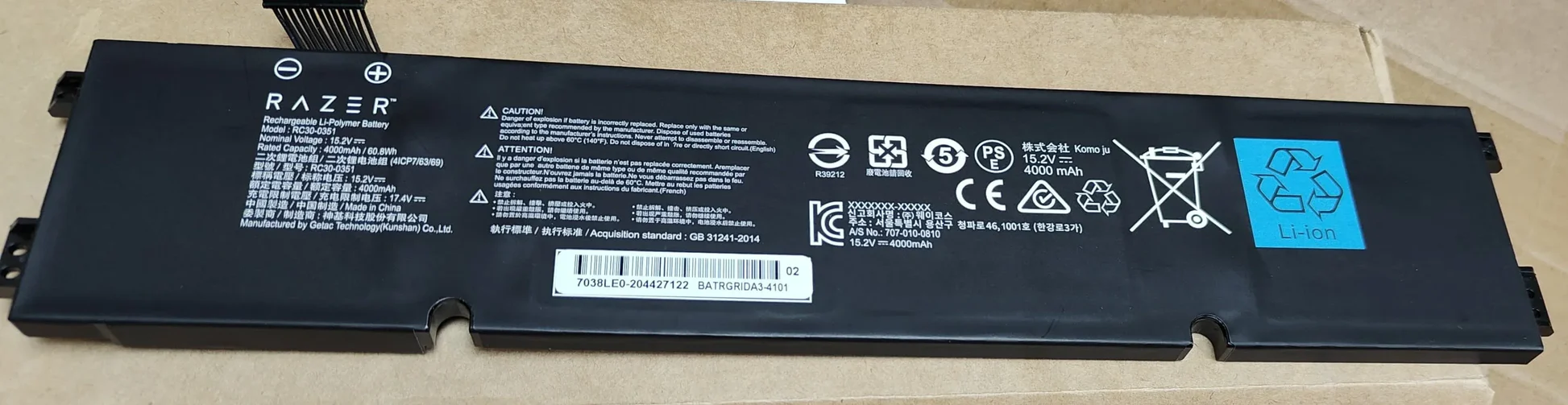 Razer Blade Laptop Battery Compatible with RZ09-0369x RZ09-0351 Series RZ09-0351 9E11 4ICP7/63/69 15.2V 60.8Wh