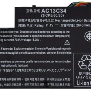 11.4v 2640mah 30wh AC13C34 Acer Aspire V5-122p Series 3icp5/60/80 Kt.00303.005 Laptop Battery