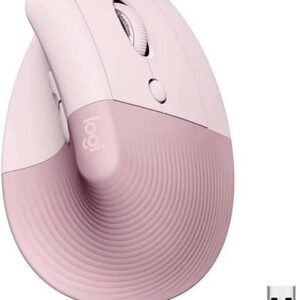 Logitech Lift Vertical Ergonomic Mouse, Logi Bolt USB Receiver, 4000 DPI Sensitivity, Multi-OS Compatibility, 10m Range, 2 Year Battery Life, Quiet Clicks & Smartwheel, Pink | 910-006478